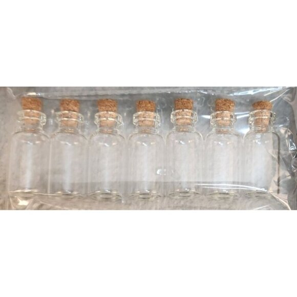 Mini Glass Cork Bottles Set Of 7 For Crafting & Storage 16oz. - Picture 5 of 8